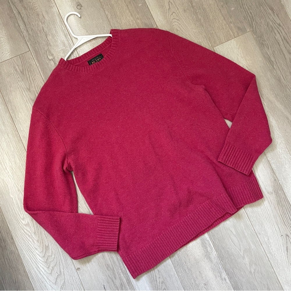 Beams Wool Sweater crewneck womens Pink (xlarge) japan classic bright basic